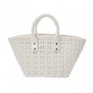 BALENCIAGA Bistro XS White Faux Calfskin Handbag